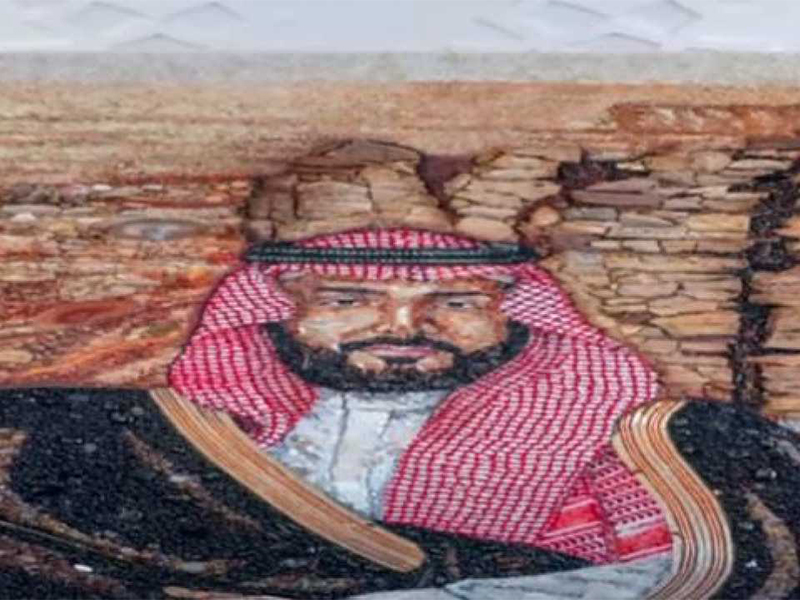لوحة لولي العهد السعودي من الألماس والأحجار الكريمة